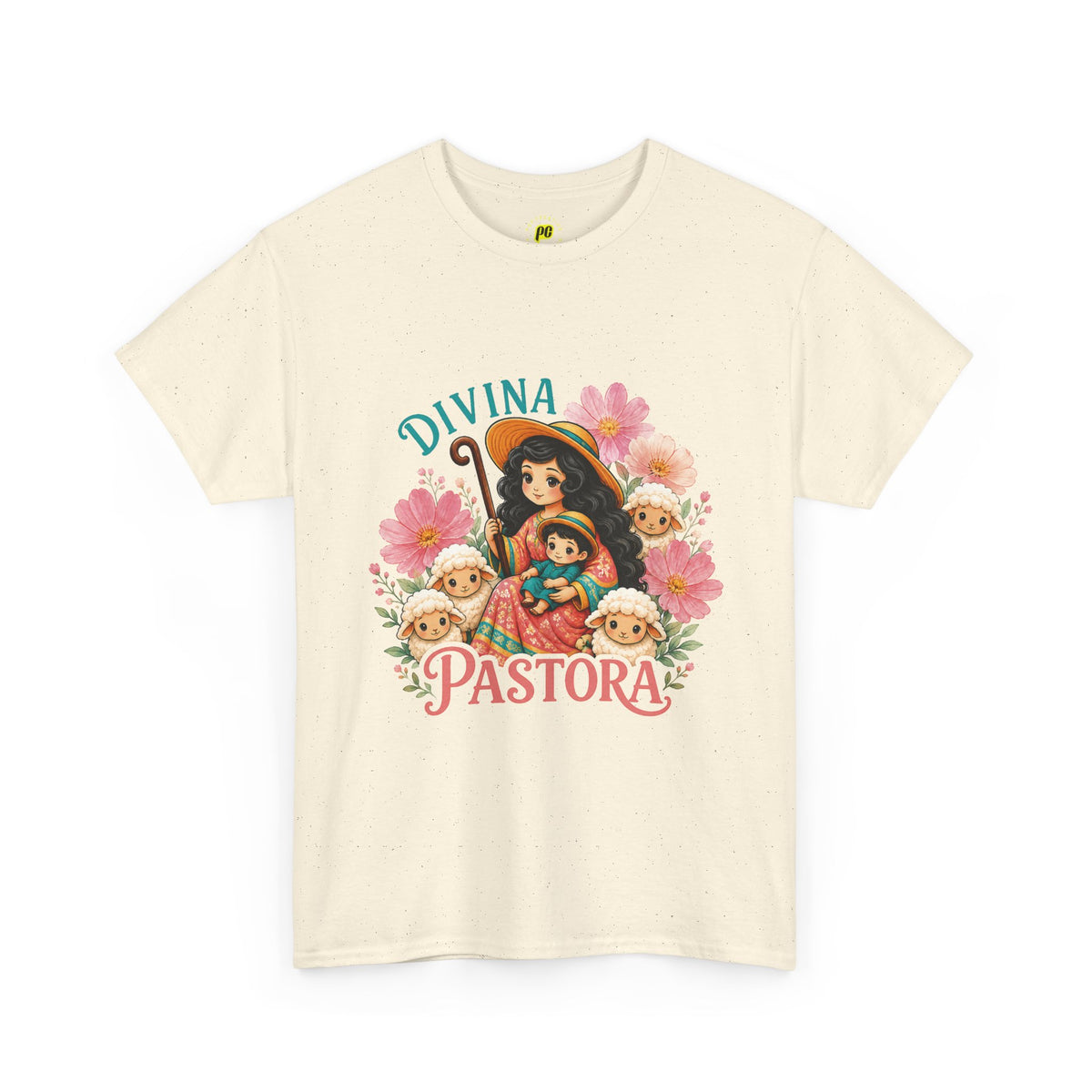 Franela Divina Pastora | Camiseta Mariana con Corderos