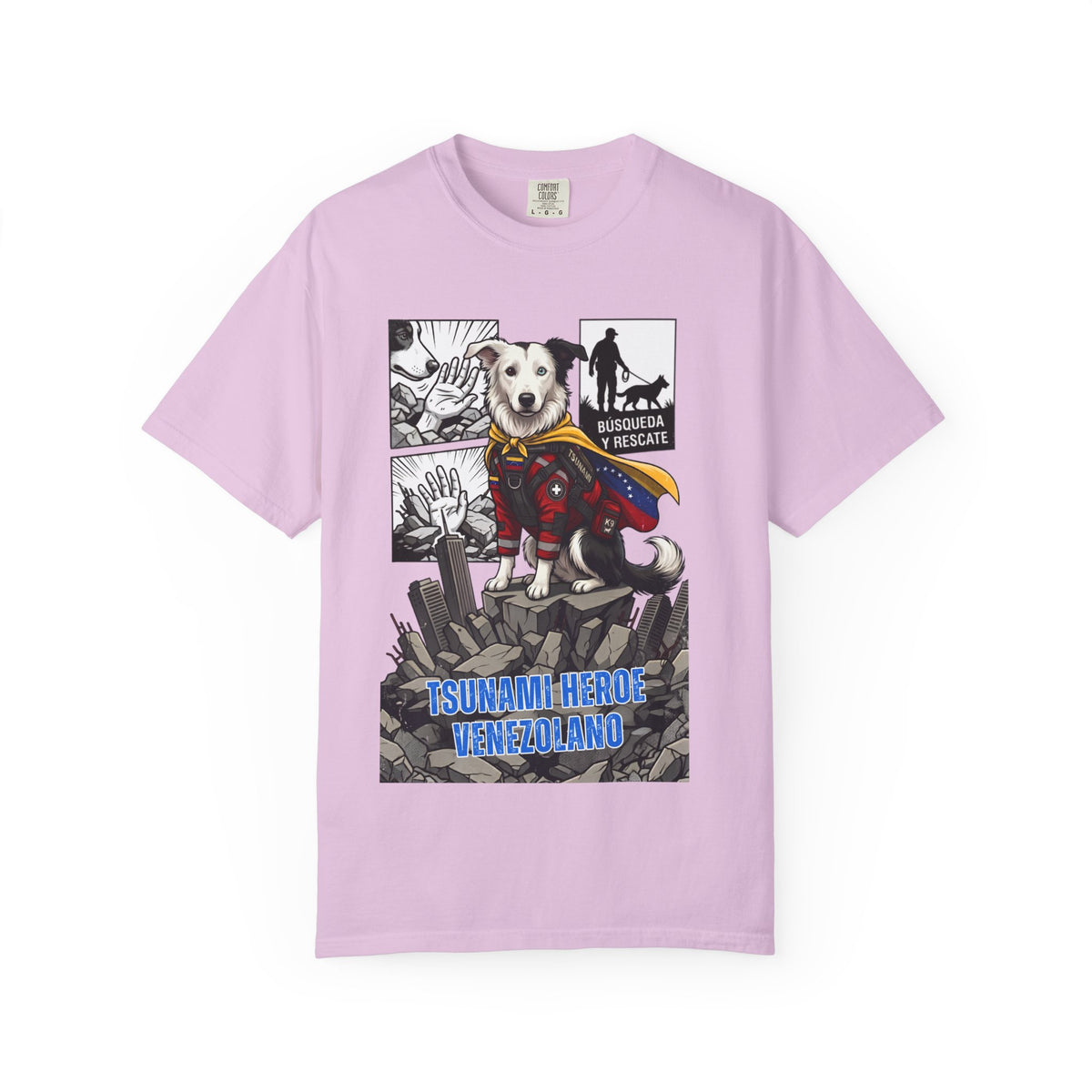Franela Tsunami Hero Venezuela | Camiseta Gráfica Perro Rescatista | Orgullo Venezolano