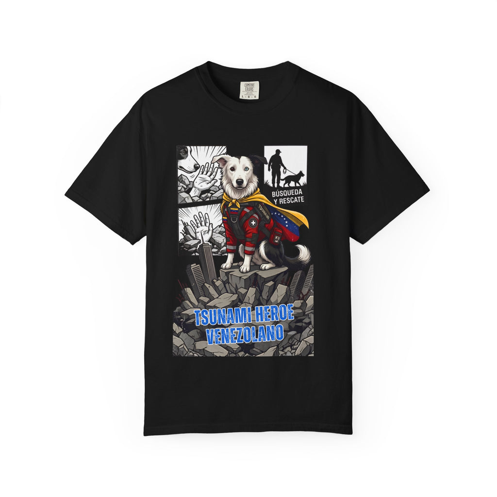 Franela Tsunami Hero Venezuela | Camiseta Gráfica Perro Rescatista | Orgullo Venezolano