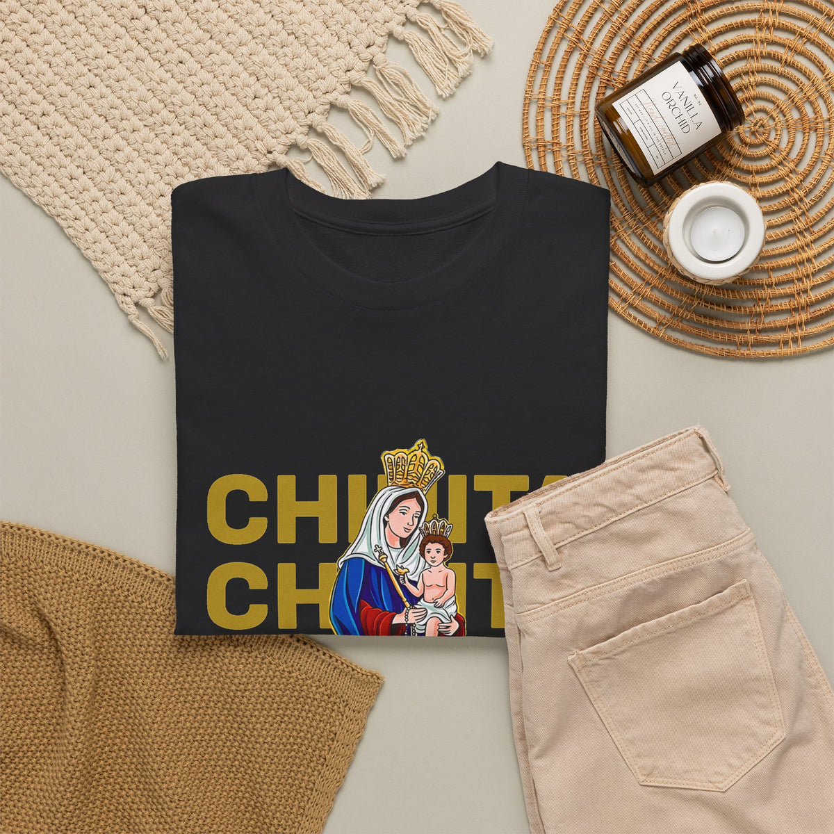 Franela Virgen María | Camiseta Devocional Retro La Chinita