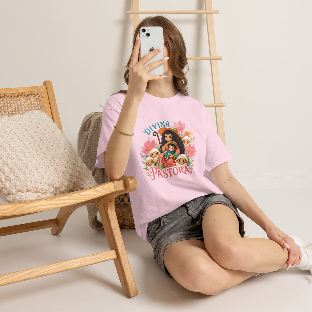 Franela Divina Pastora | Camiseta Mariana con Corderos