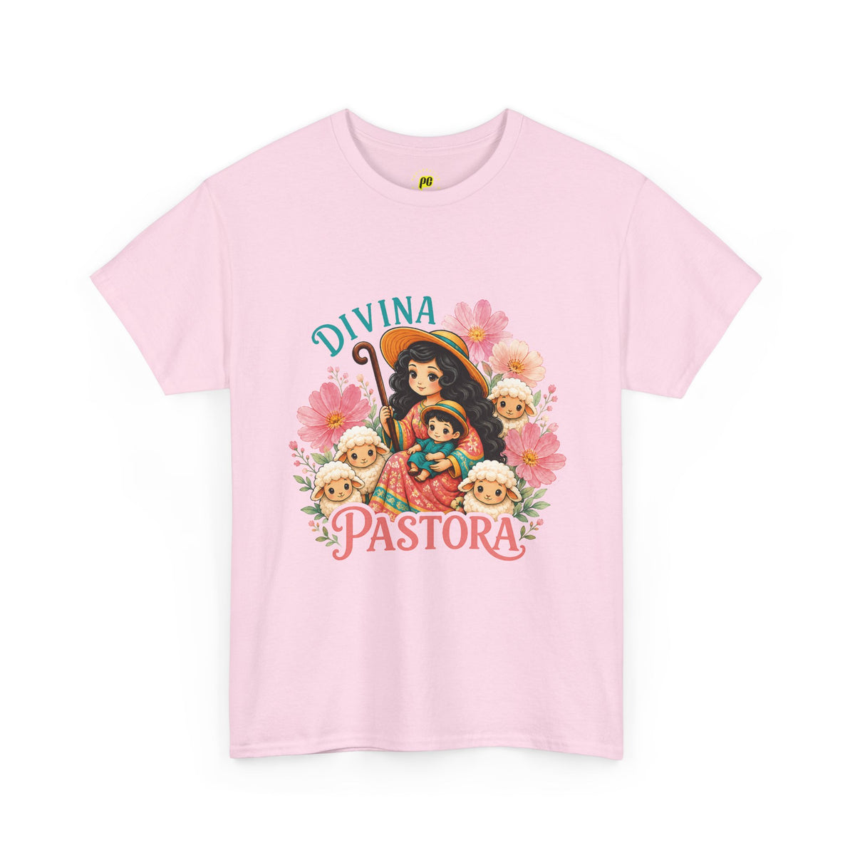 Franela Divina Pastora | Camiseta Mariana con Corderos