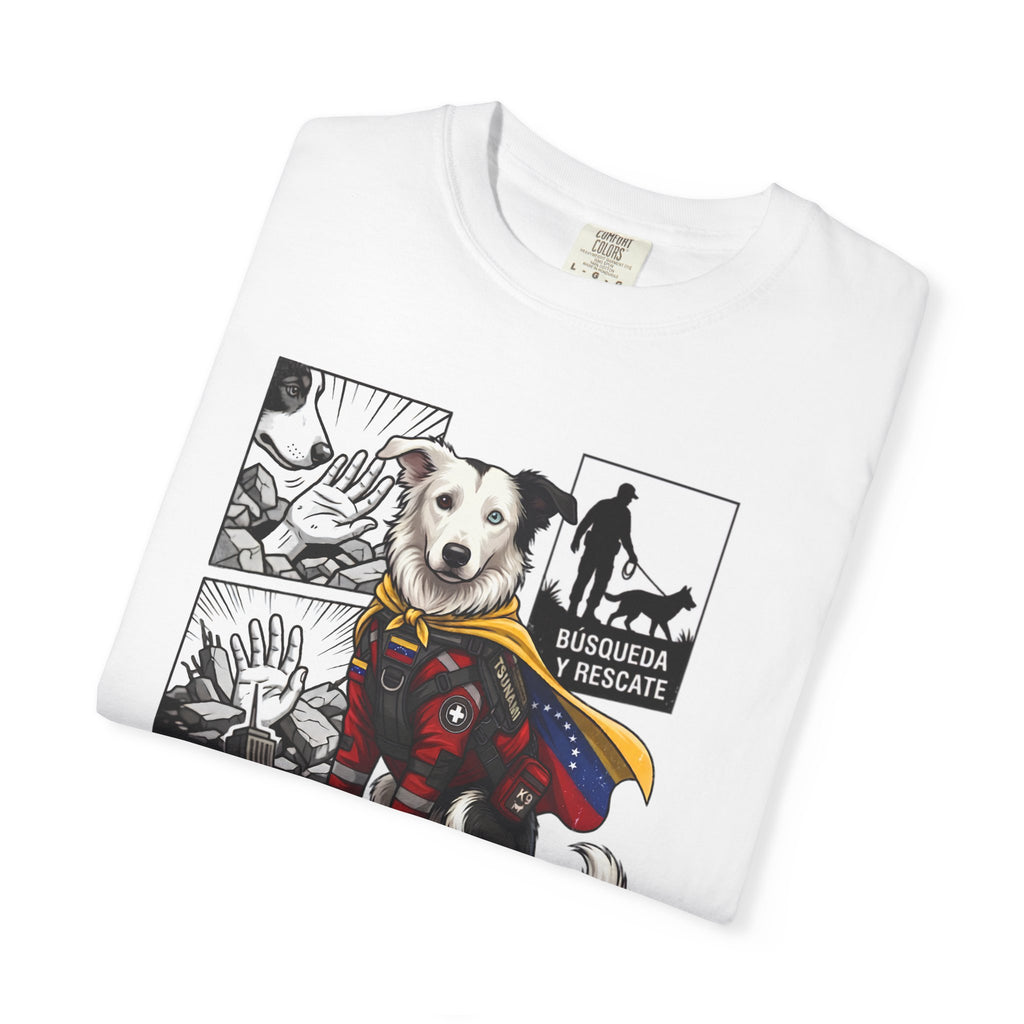 Franela Tsunami Hero Venezuela | Camiseta Gráfica Perro Rescatista | Orgullo Venezolano