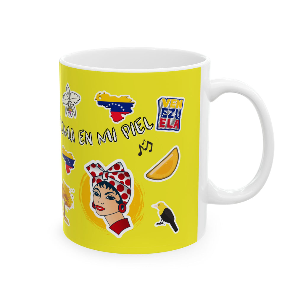 Taza Cerámica Venezuela Sticker Collage | Café Amarilla 11oz/15oz