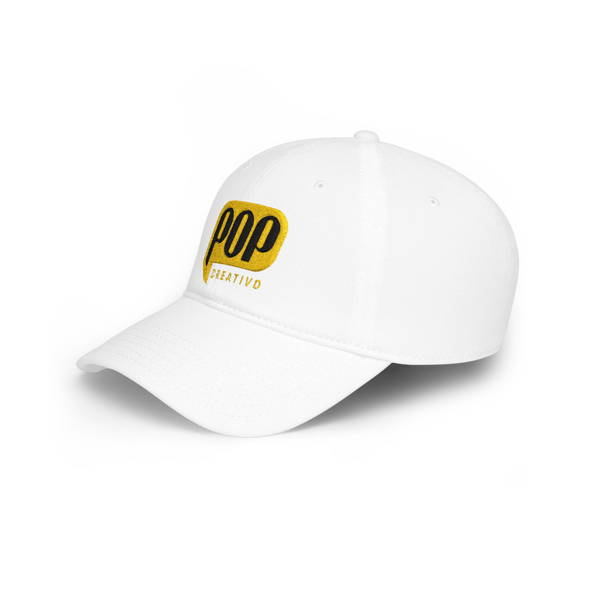 Gorra Bordada POP Creativo | Logo Retro Amarillo Low-Profile