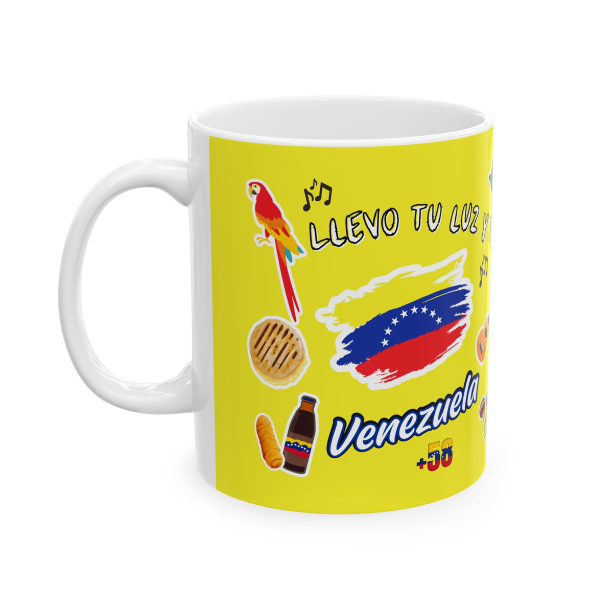 Taza Cerámica Venezuela Sticker Collage | Café Amarilla 11oz/15oz