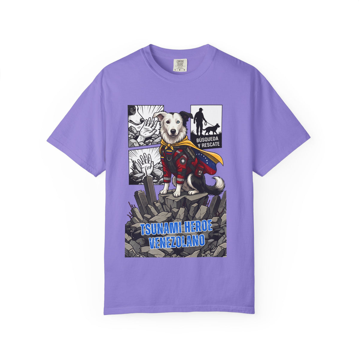 Franela Tsunami Hero Venezuela | Camiseta Gráfica Perro Rescatista | Orgullo Venezolano
