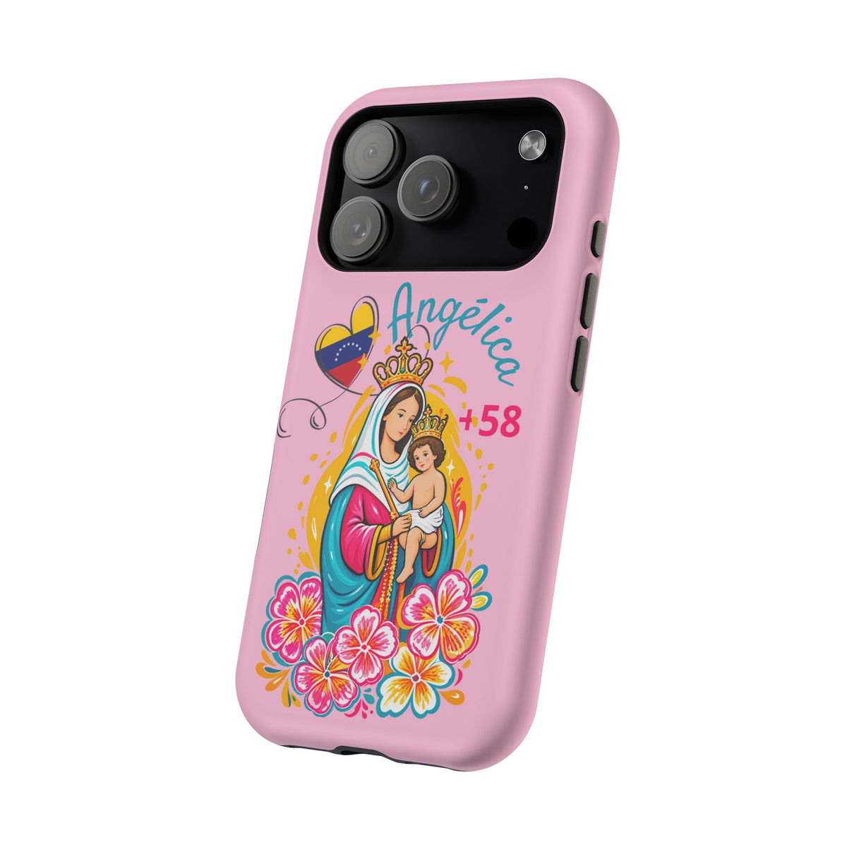 Funda Personalizada con Nombre Virgen de Chiquinquirá Phone Case