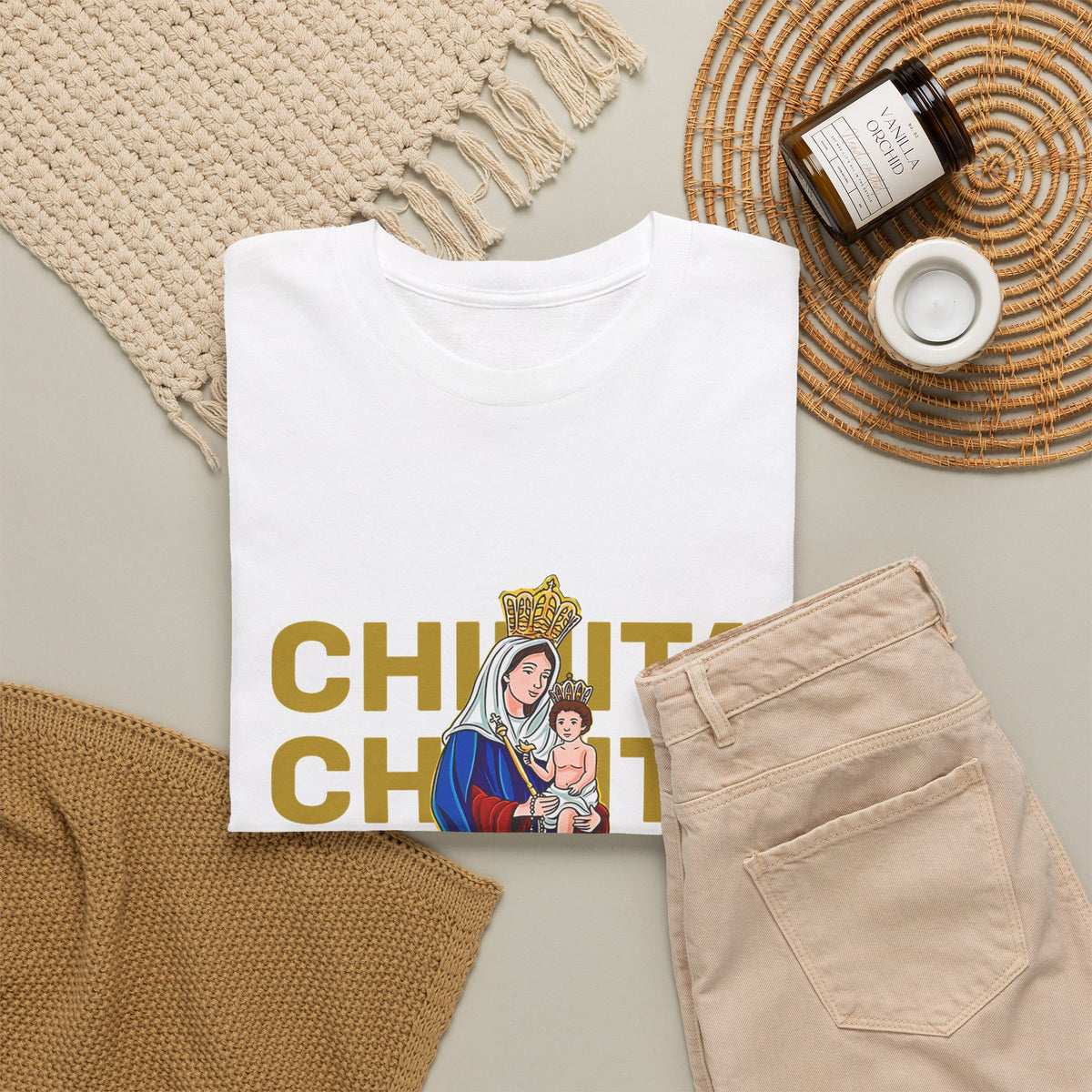 Franela Virgen María | Camiseta Devocional Retro La Chinita