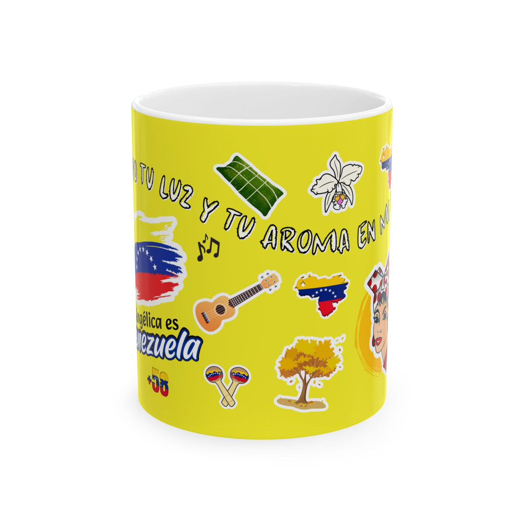 Taza Cerámica Venezuela Sticker Collage | Café Amarilla 11oz/15oz