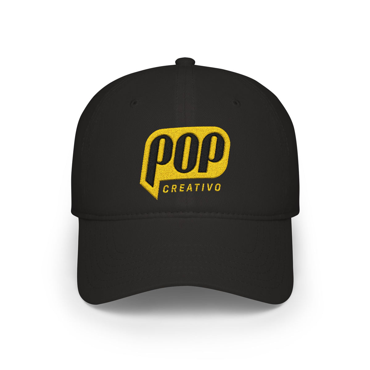 Gorra Bordada POP Creativo | Logo Retro Amarillo Low-Profile