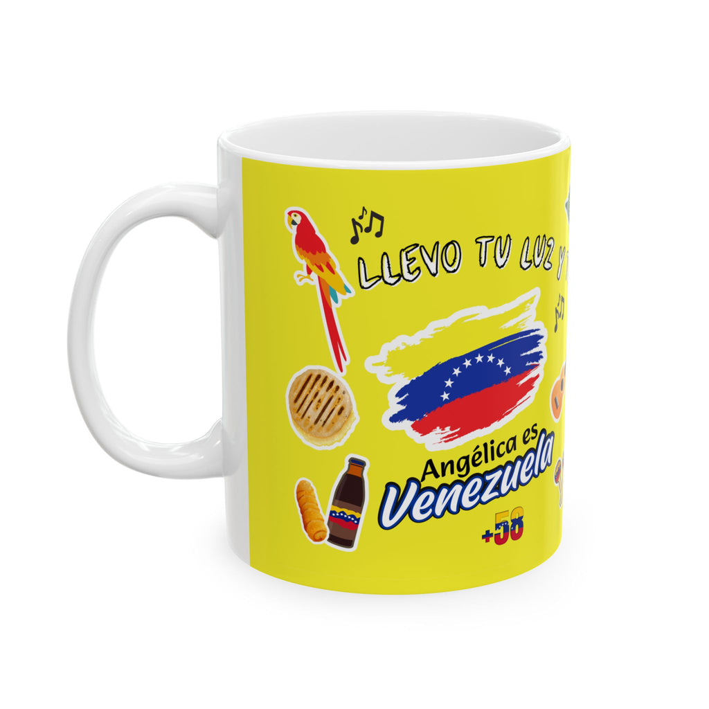 Taza Cerámica Venezuela Sticker Collage | Café Amarilla 11oz/15oz