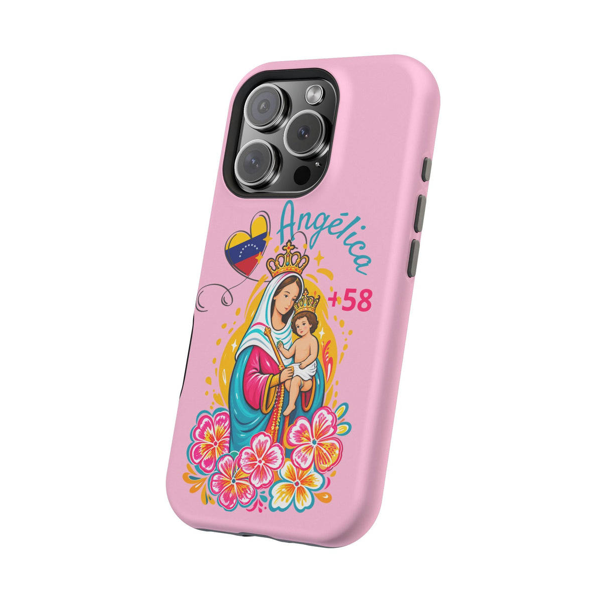 Funda Personalizada con Nombre Virgen de Chiquinquirá Phone Case