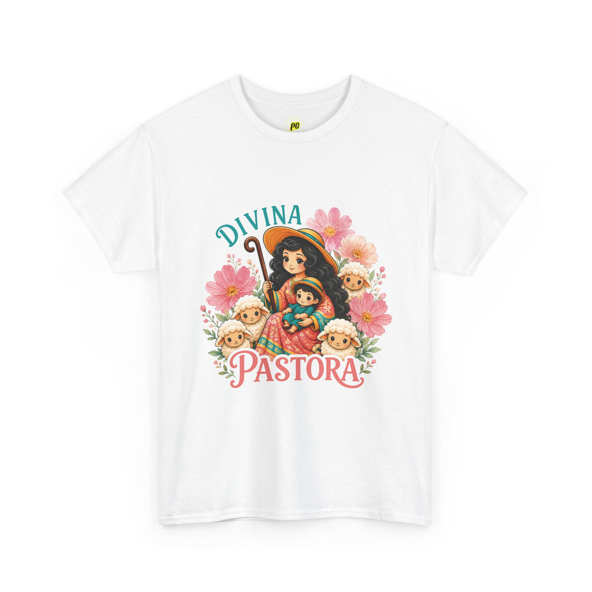 Franela Divina Pastora | Camiseta Mariana con Corderos