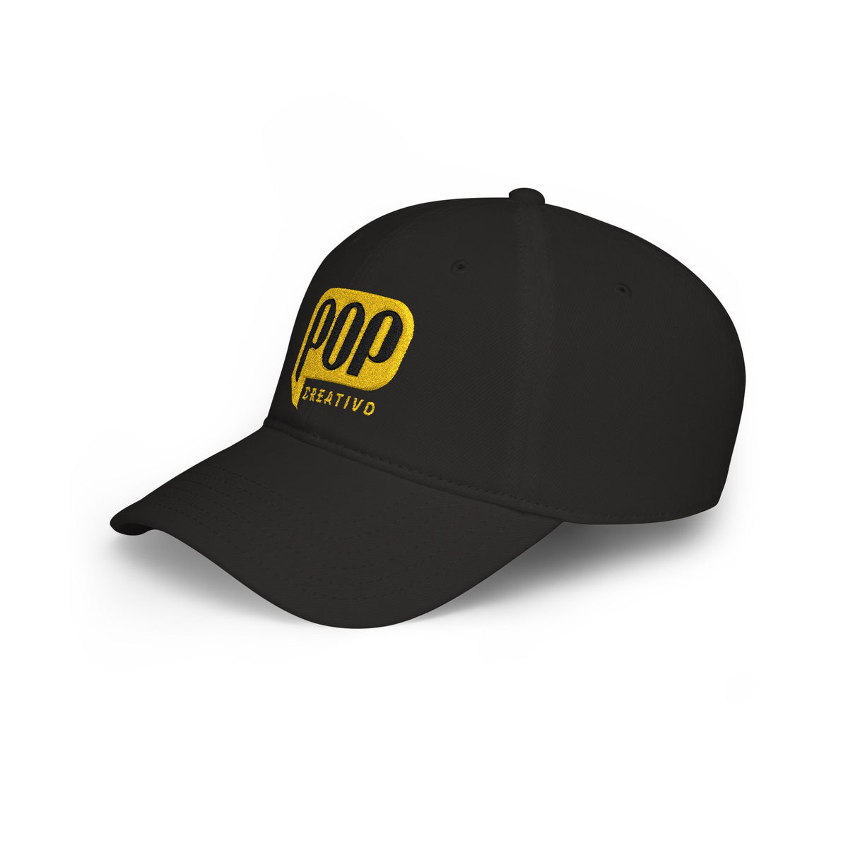 Gorra Bordada POP Creativo | Logo Retro Amarillo Low-Profile
