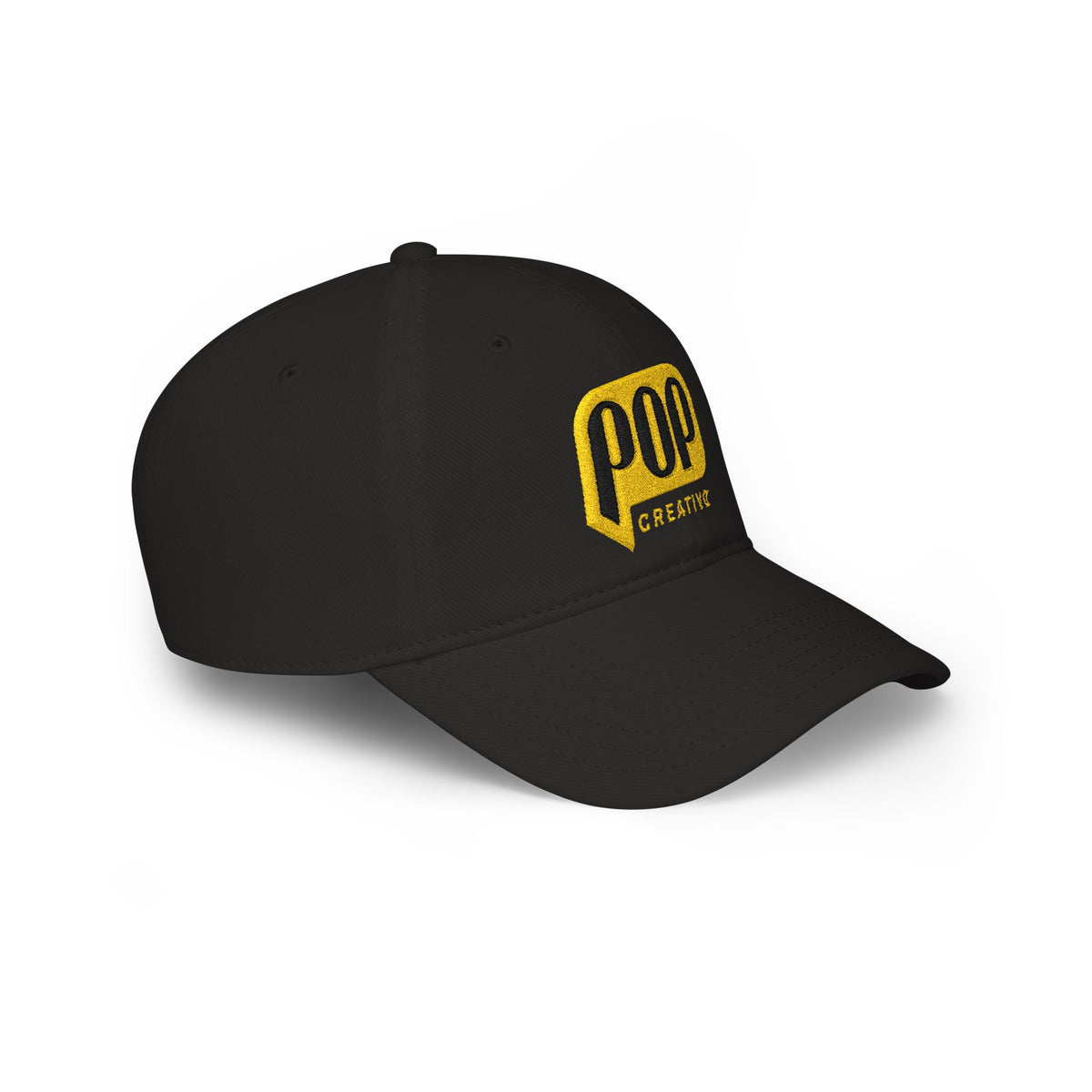 Gorra Bordada POP Creativo | Logo Retro Amarillo Low-Profile