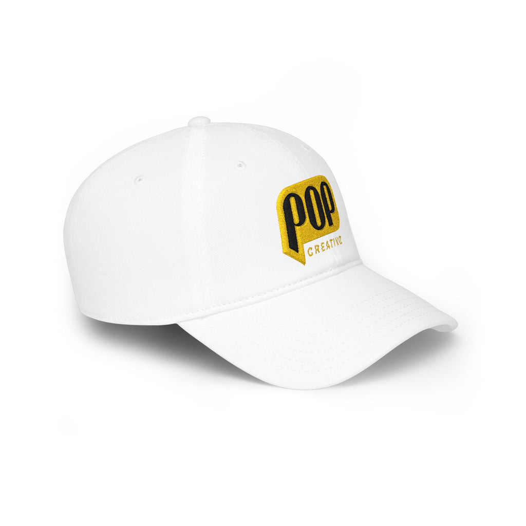 Gorra Bordada POP Creativo | Logo Retro Amarillo Low-Profile