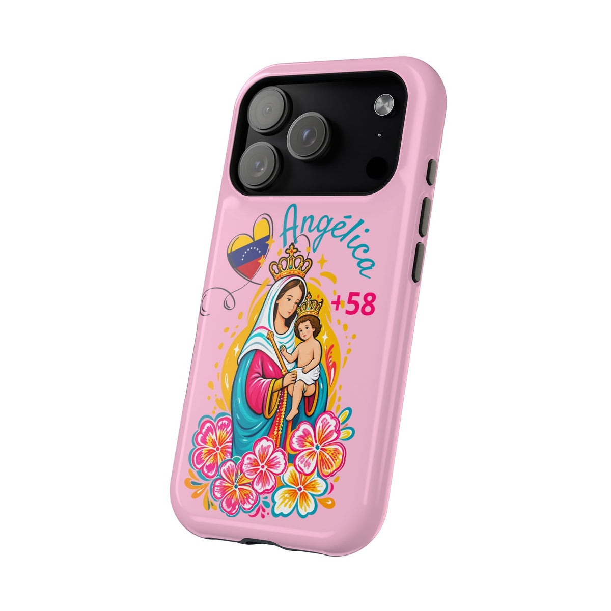 Funda Personalizada con Nombre Virgen de Chiquinquirá Phone Case