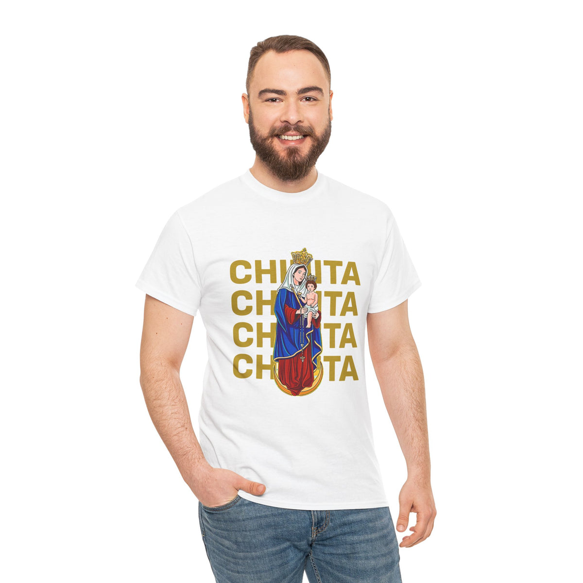 Franela Virgen María | Camiseta Devocional Retro La Chinita