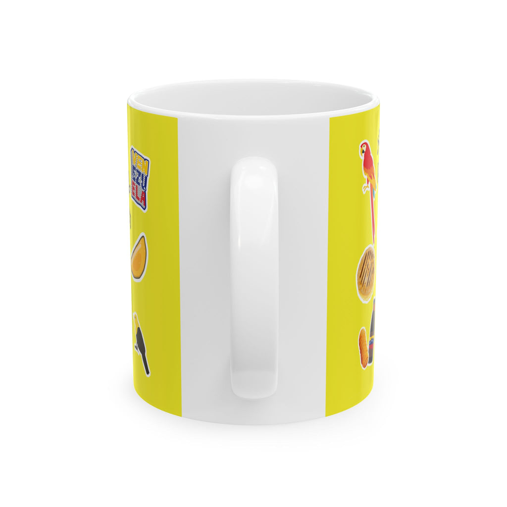 Taza Cerámica Venezuela Sticker Collage | Café Amarilla 11oz/15oz