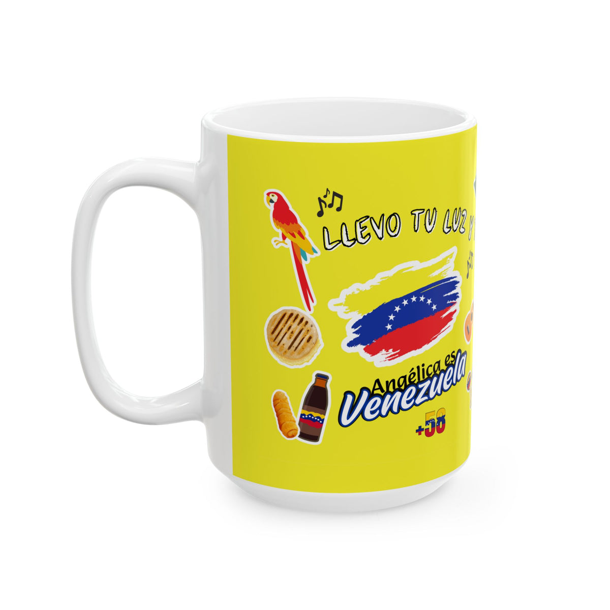 Taza Cerámica Venezuela Sticker Collage | Café Amarilla 11oz/15oz